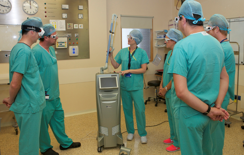 Dr Josette Galligan, founder of lasersafetytool.com, delivering laser safety awareness training